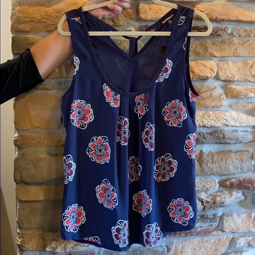 Navy blouse tank